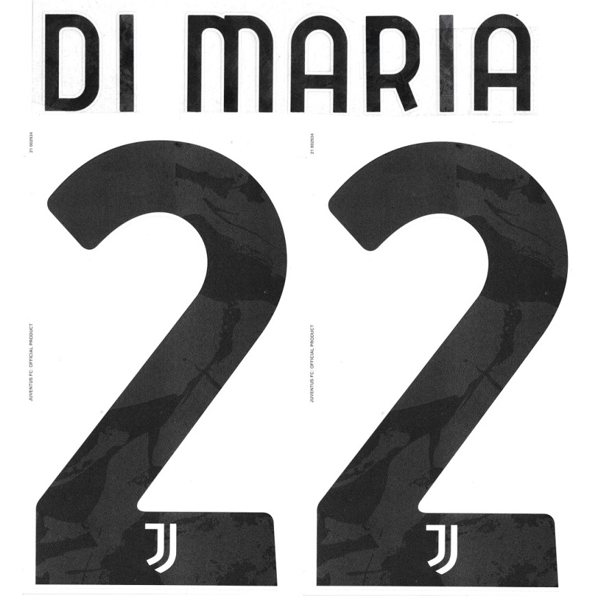 2021-22 JUVENTUS FC NAMESET KIT NOME E NUMERO HOME DI MARIA 22