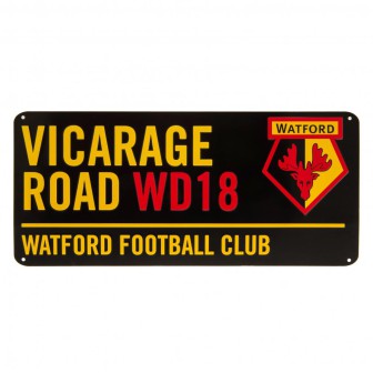 WATFORD FC "VICARAGE ROAD" METAL SIGN STREET