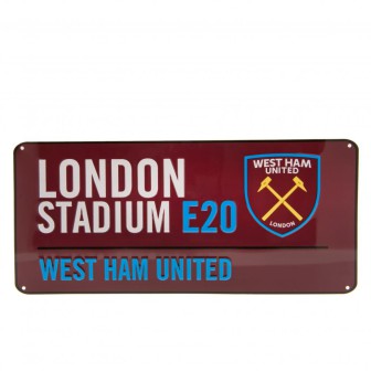 WEST HAM UNITED FC FC "LONDON STADIUM" METAL SIGN STREET