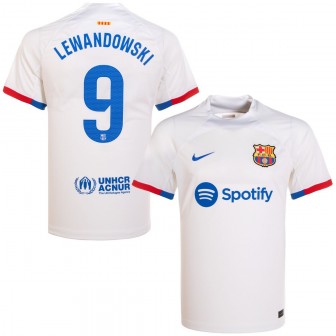 2023-24 FC BARCELONA AWAY SHIRT LEWANDOWSKI 9 - LARGE