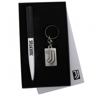 SET PENNA IN METALLO E PORTACHIAVI LOGO UFFICIALE JUVENTUS IN COFANETTO