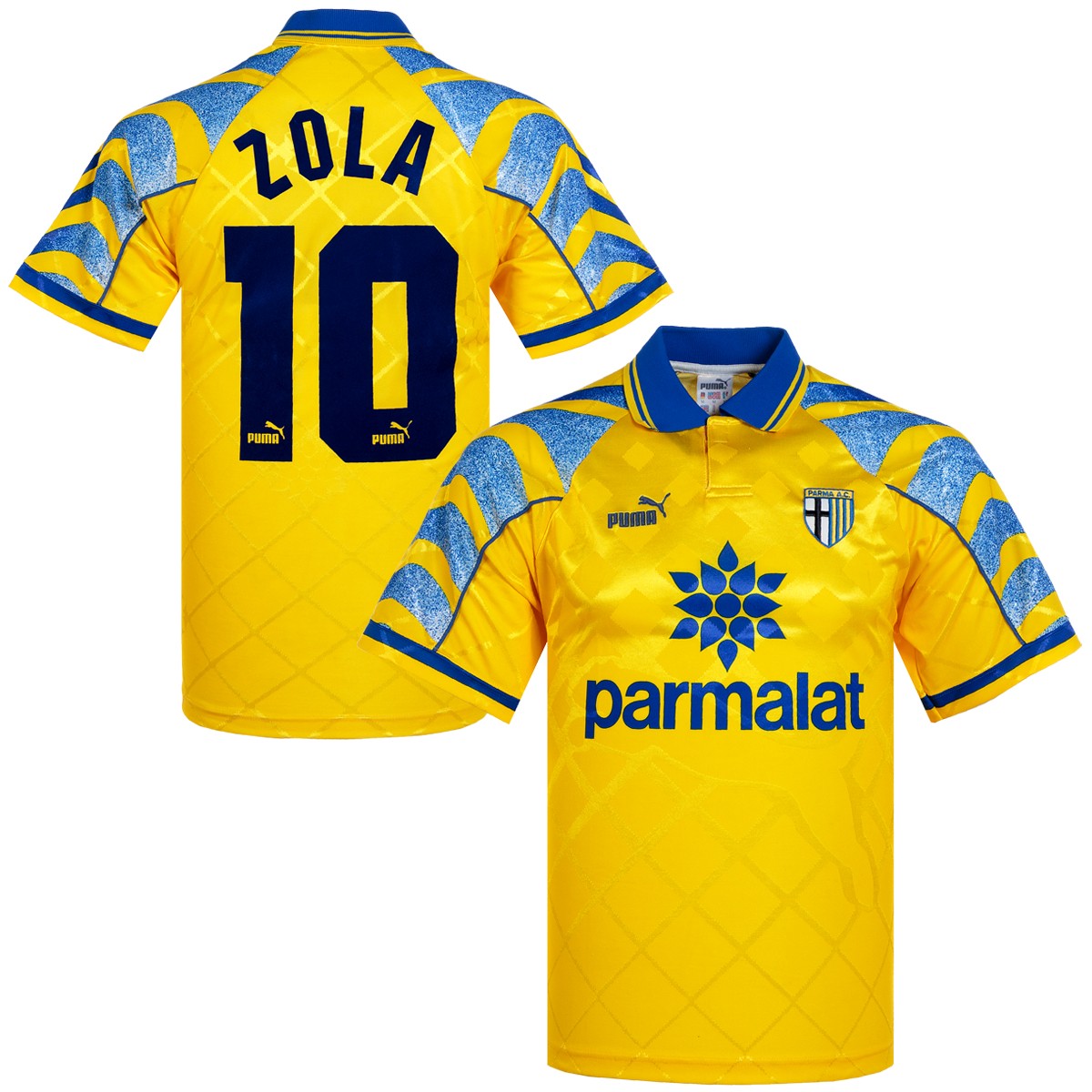 【正規95-96 PUMA Palma  L/S #10 ZOLA】 1995-96 Parma Third Shirt Zola #10 (S)