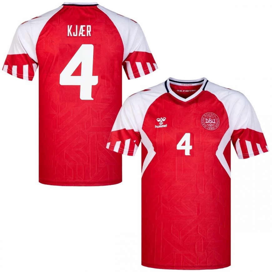hummel - 2023-24 Denmark home shirt Kjær 4 (L)