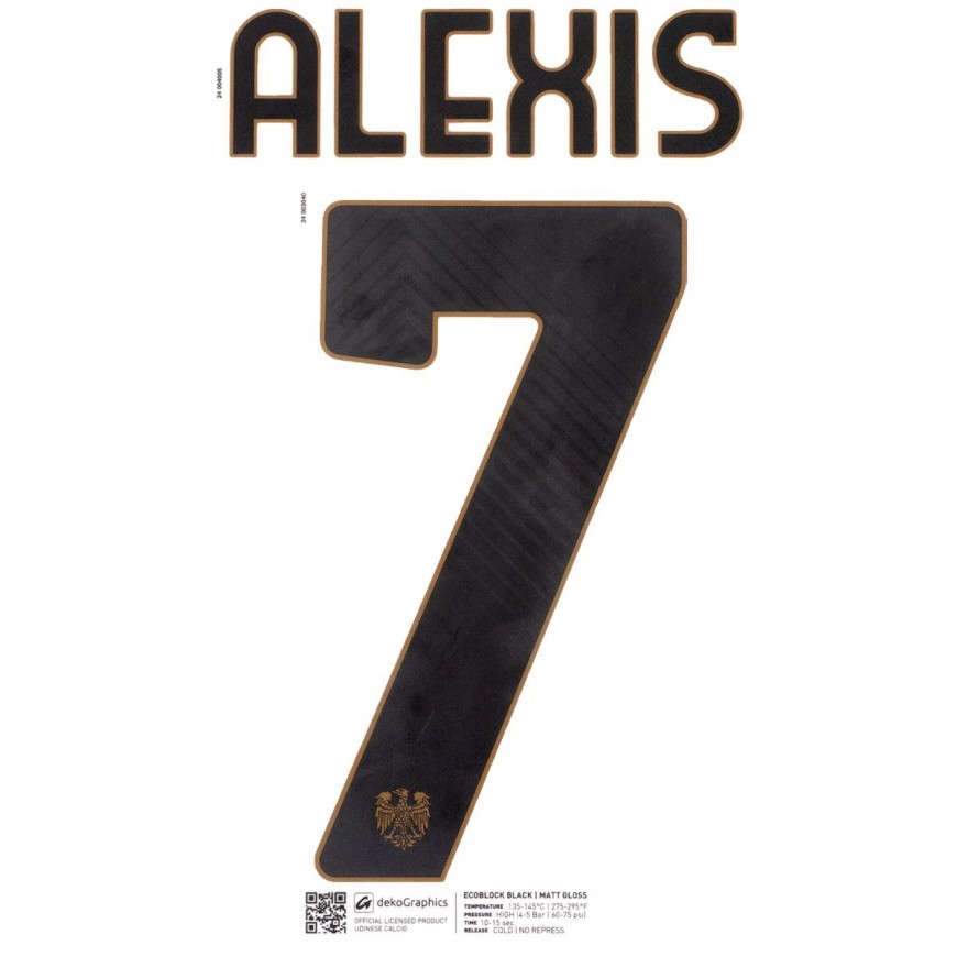 2024-25 UDINESE OFFICIAL HOME/AWAY NAMESET ALEXIS 7