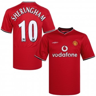 umbro - 2000-01 manchester united home shirt sheringham 10 (L)  9/10