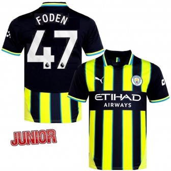 puma - 2024-25 manchester city away shirt foden 47 kids