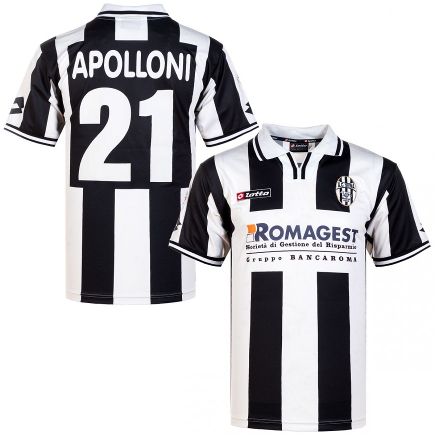 lotto - 2000-01 siena home match worn shirt apolloni 21 (XL)