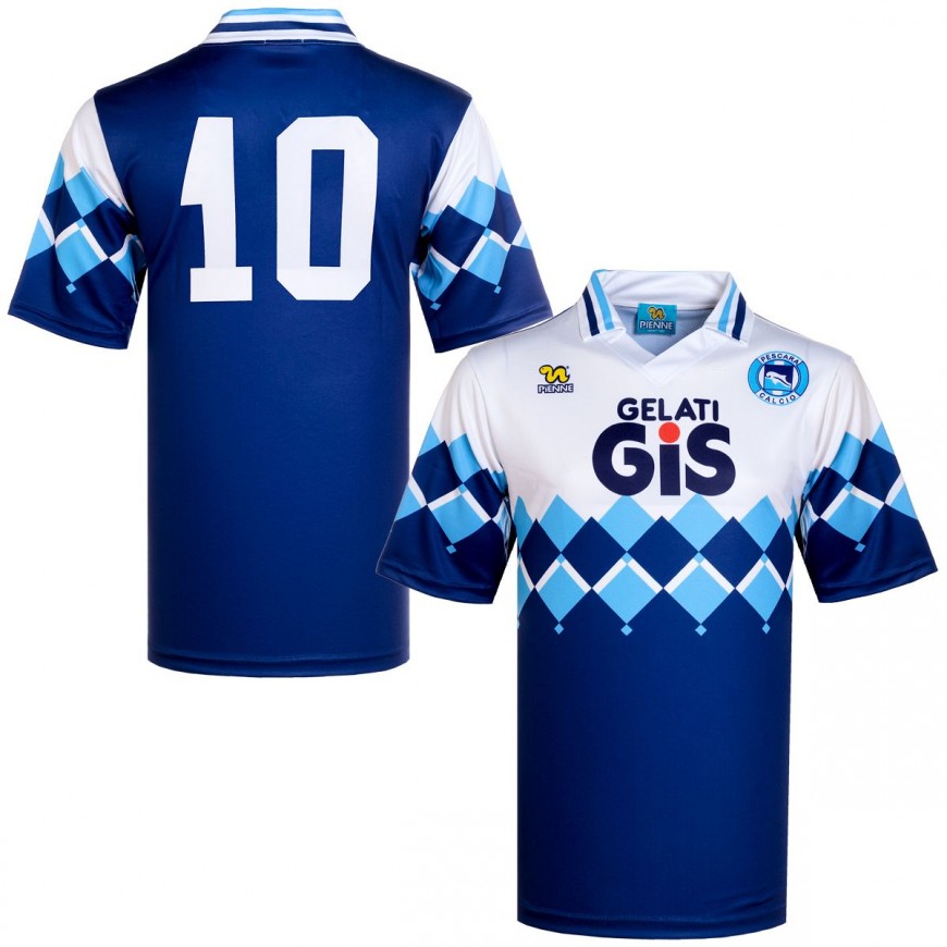 pienne - 1992-93 pescara home reissue shirt n. 10 (Slišković)