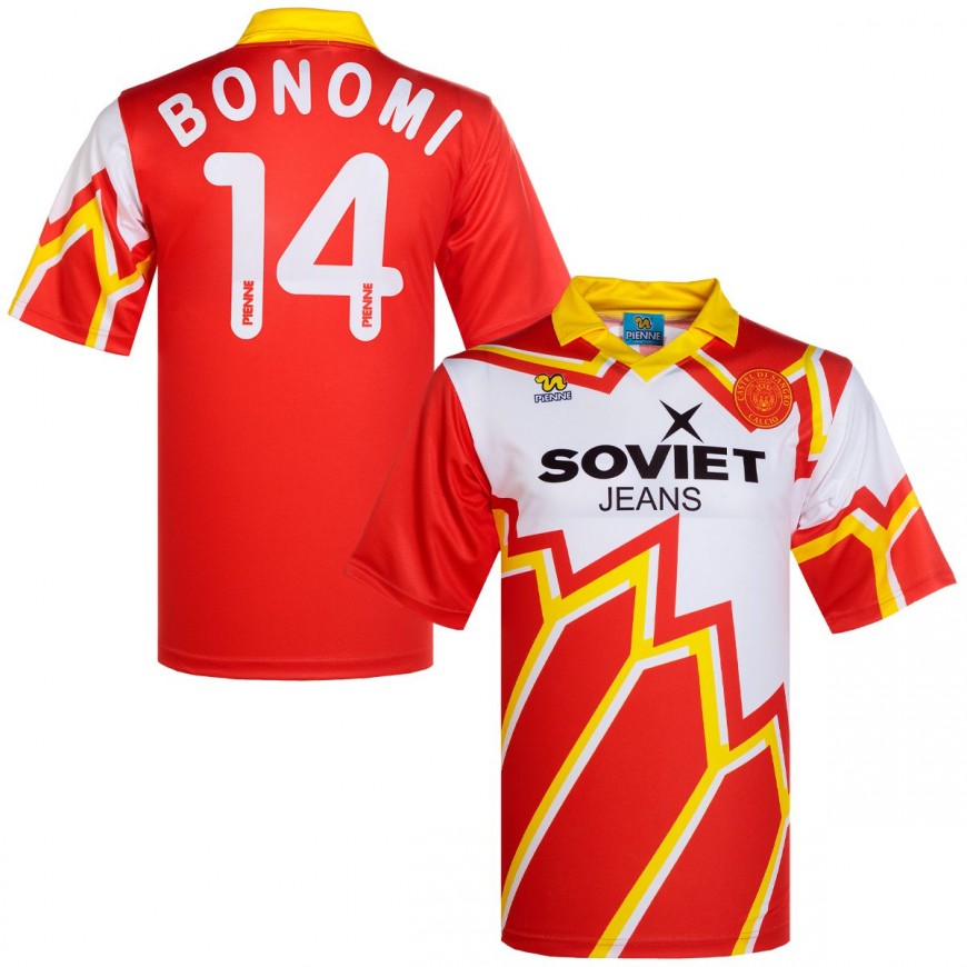 pienne - 1996-97 castel di sangro home reissue shirt n. 14 bonomi