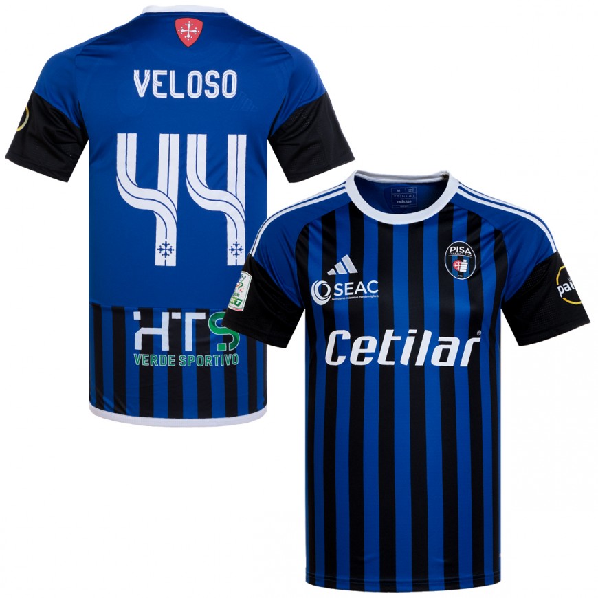 ADIDAS 2023-24 PISA MATCH WORN ISSUED SHIRT M.VELOSO 44 - MEDIUM