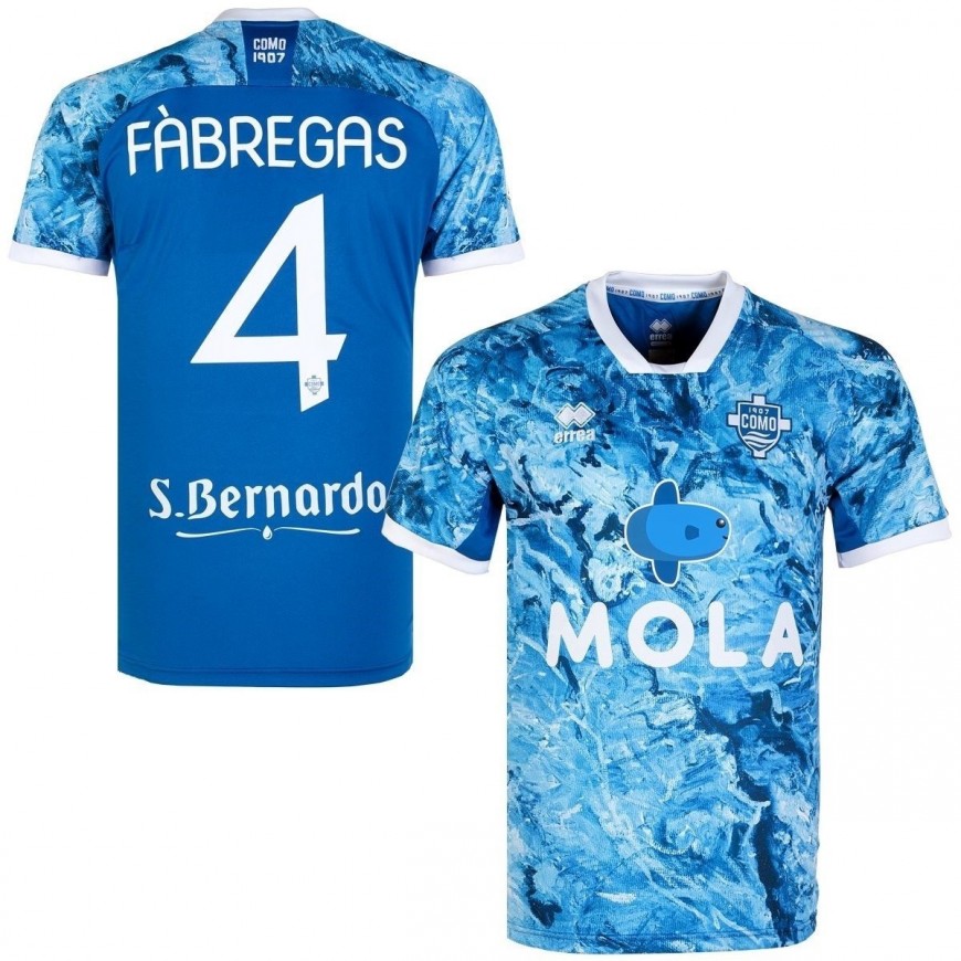 ERREA - 2022-23 COMO HOME MATCH ISSUED SHIRT FABREGAS 4 (M) 10/10