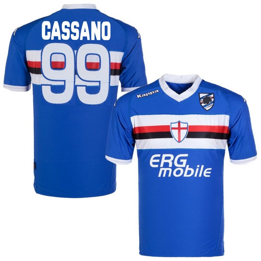 2010-11 SAMPDORIA MAGLIA HOME SHIRT CASSANO 99 - TAGLIA XL