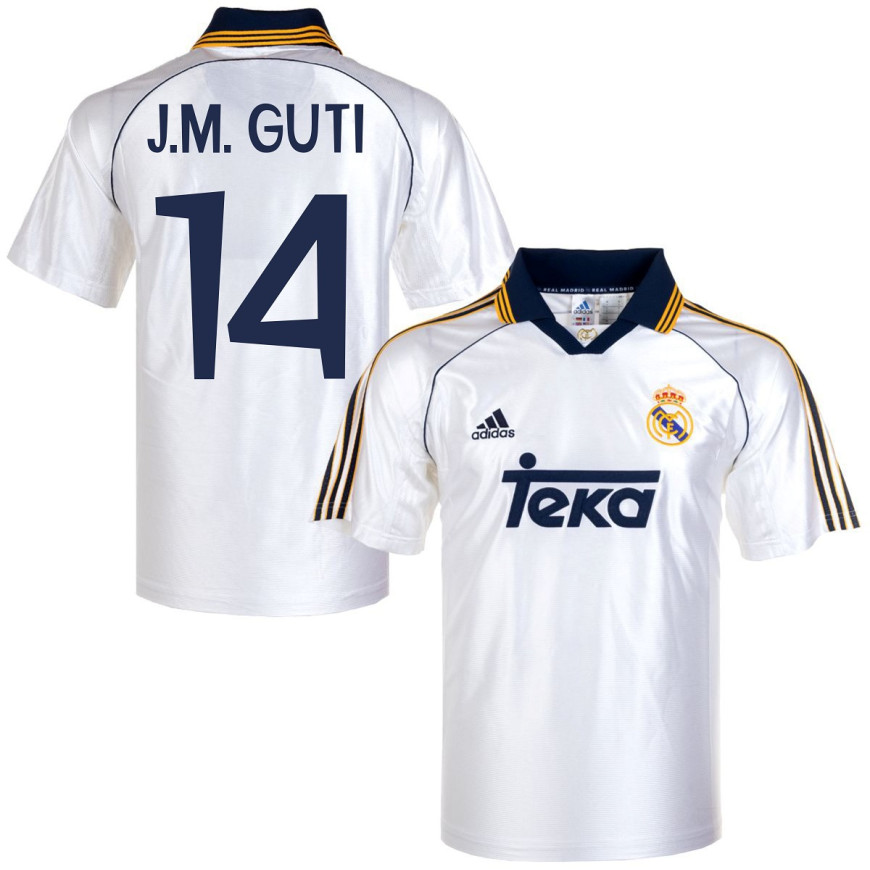 adidas - 1999-00 real madrid home reissue shirt j.m.guti 14