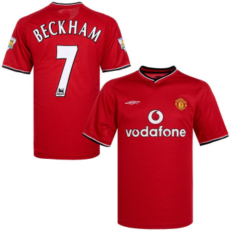 umbro - 2000-01 manchester united home shirt beckham 7 (L)