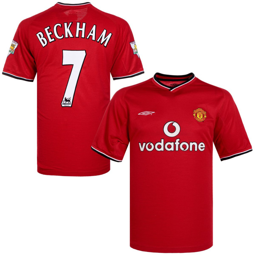 umbro - 2000-01 manchester united home shirt beckham 7 (L)
