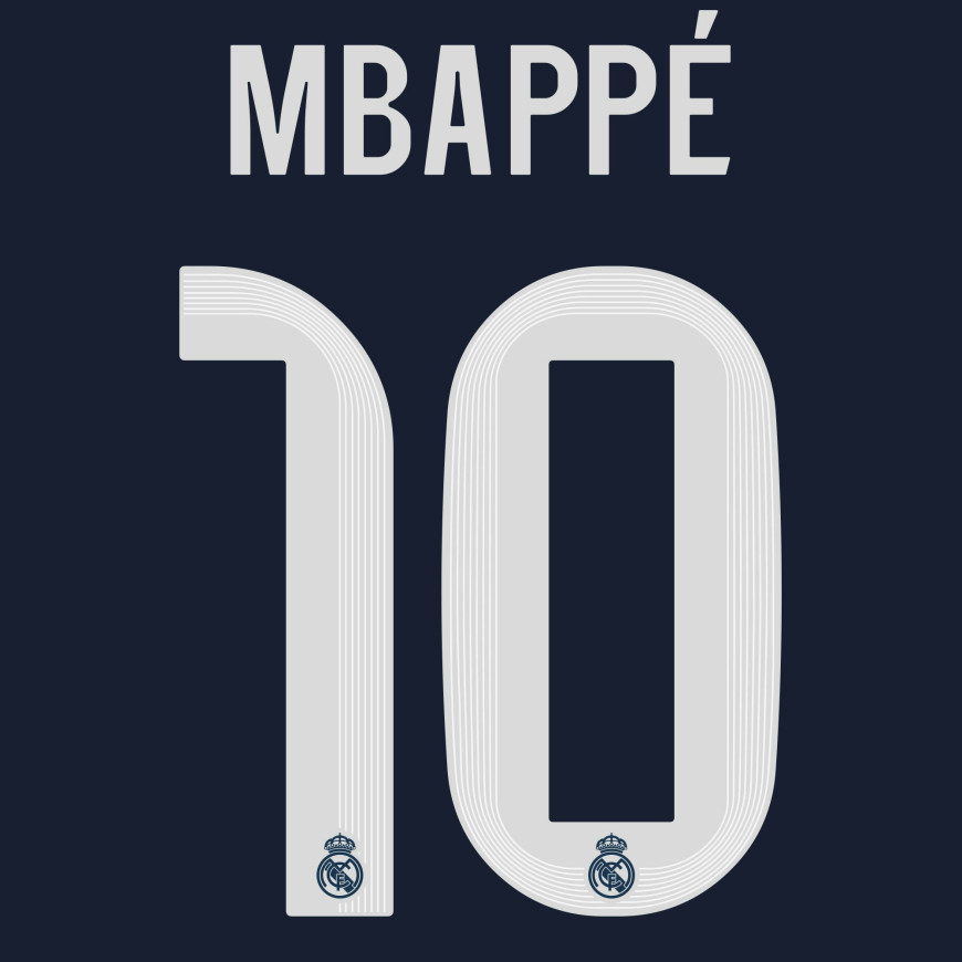 2025-26 real madrid home nameset mbappe' 10