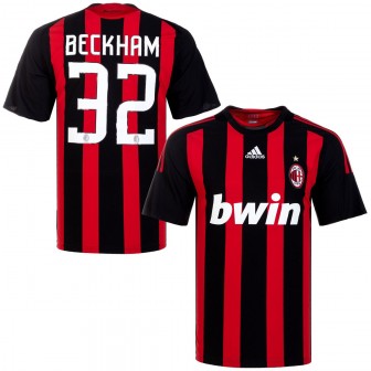 adidas - 2008-09 milan home shirt Beckham 32 (XL) 9/10