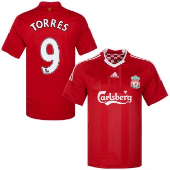 adidas - 2008-10 liverpool fc home shirt torres 9 (L)