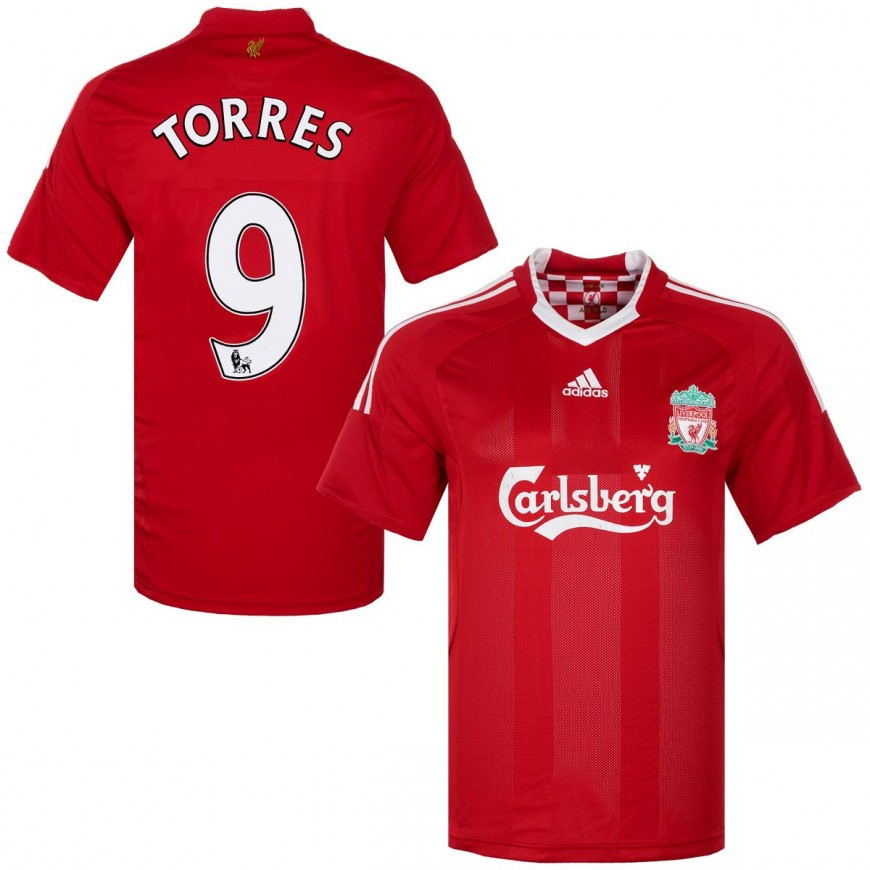 adidas - 2008-10 liverpool fc home shirt torres 9 (L)