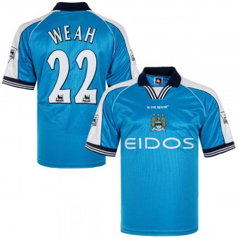 1999-01 Manchester City Home Shirt Weah 22