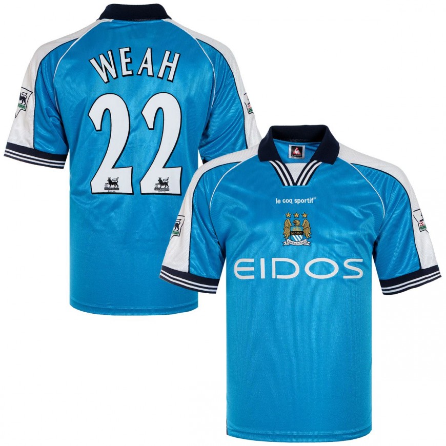 1999-01 Manchester City Home Shirt Weah 22