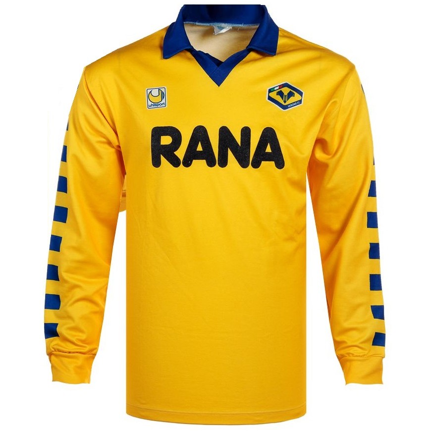 UHLSPORT - 1991-92 HELLAS VERONA AWAY L/S SHIRT (L) 9/10