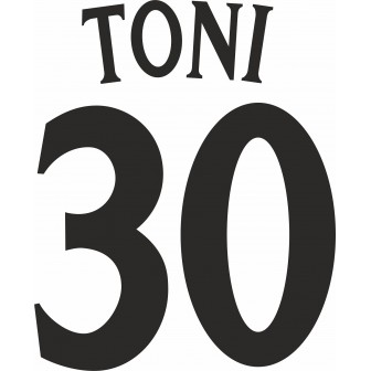 2000-01 vicenza home nameset flock toni 30