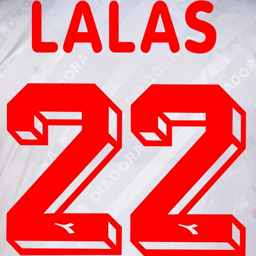 1995-96 padova home nameset lalas 22