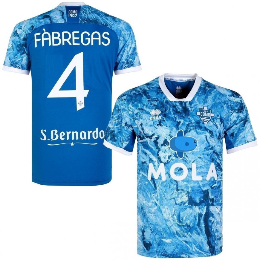 ERREA - 2022-23 COMO HOME MATCH ISSUED SHIRT FABREGAS 4 (M) 10/10