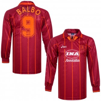 1996-97 roma home match worn issued shirt balbo 9