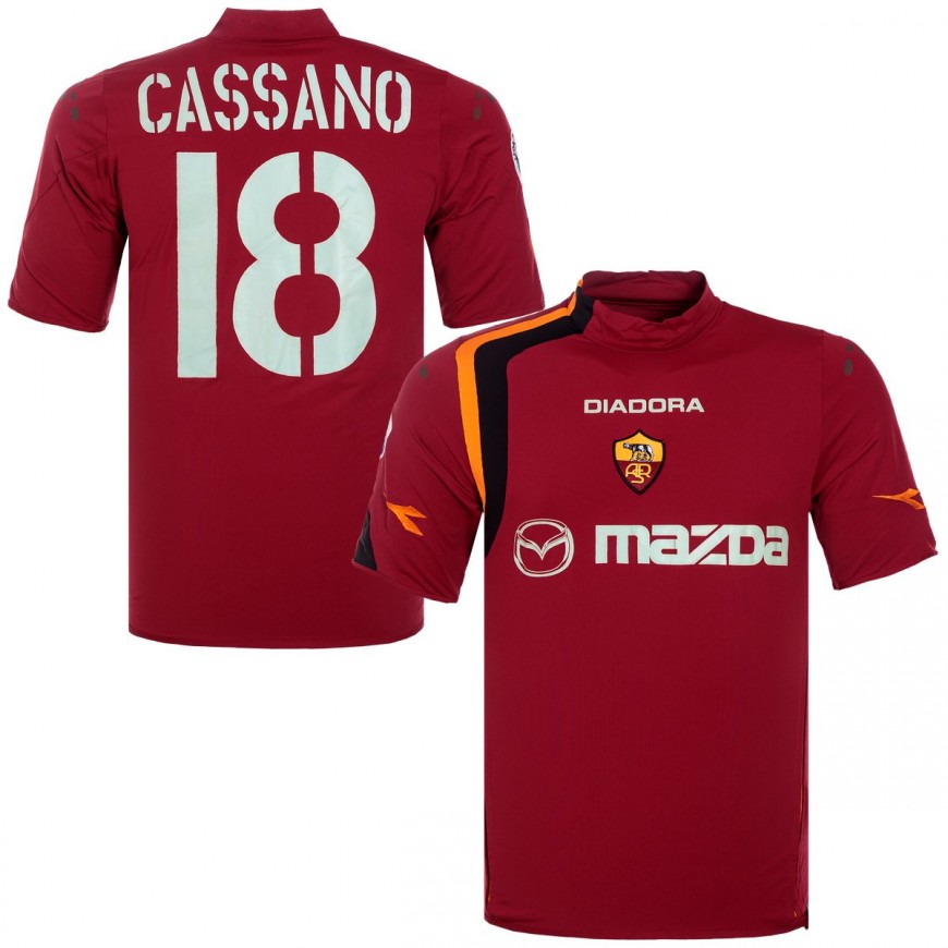 1995-96 roma home match worn issued shirt cassano 18