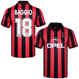 copa - 1996-97 ac milan home reissue shirt baggio 18