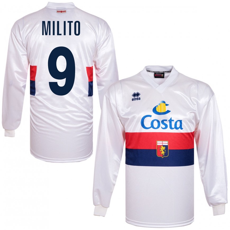errea - 2005-06 genoa away l/s shirt milito 9