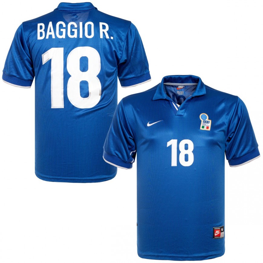 nike - 1998 italy home shirt r.baggio 18
