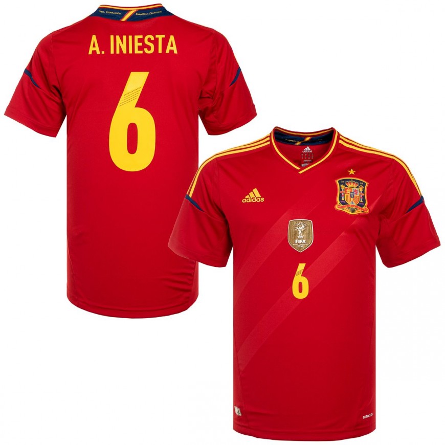 adidas - 2010-11 spain home shirt iniesta 6