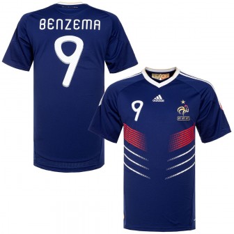 nike - 2010-11 france home shirt benzema 9