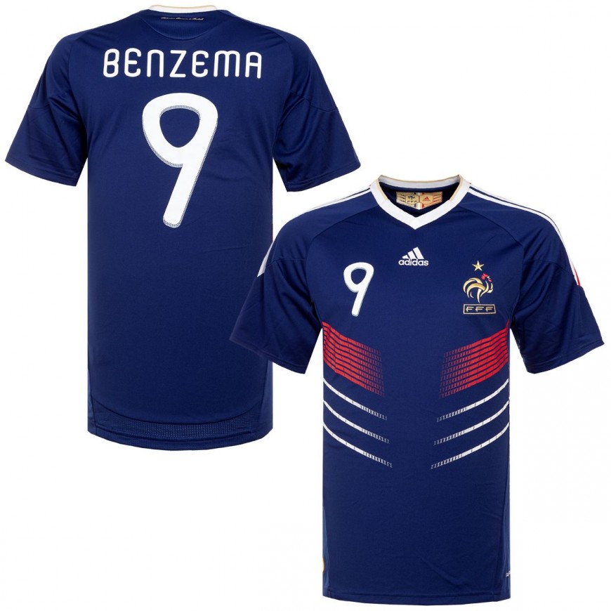 nike - 2010-11 france home shirt benzema 9