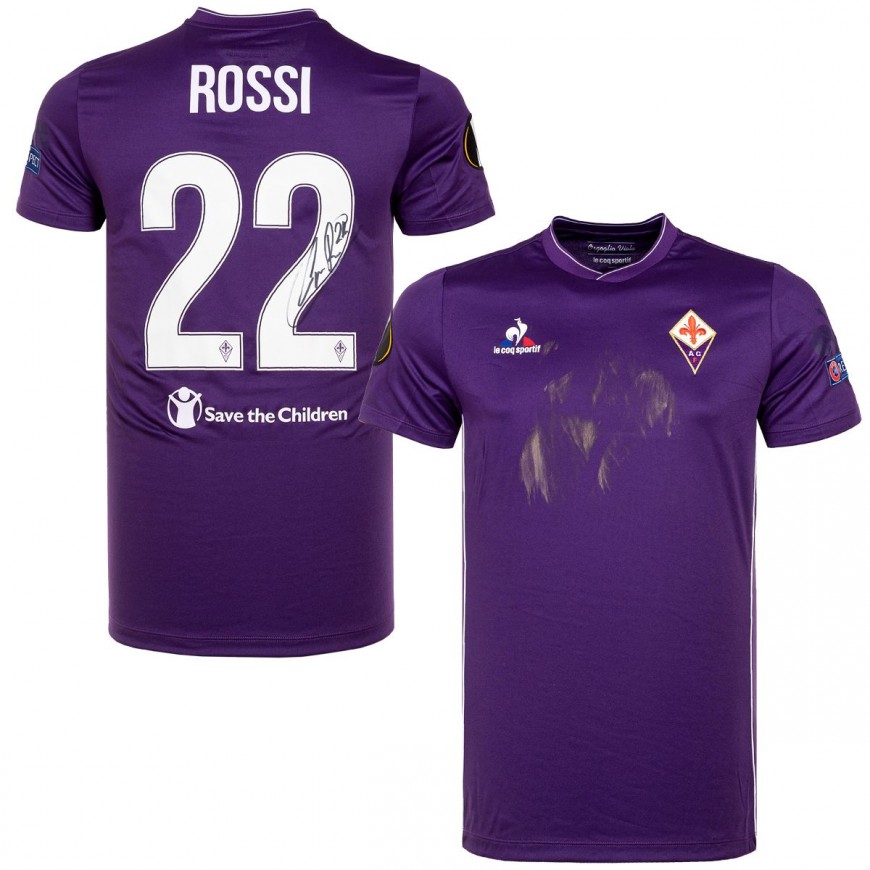 joma - 2015-16 fiorentina match worn shirt rossi 22 signed