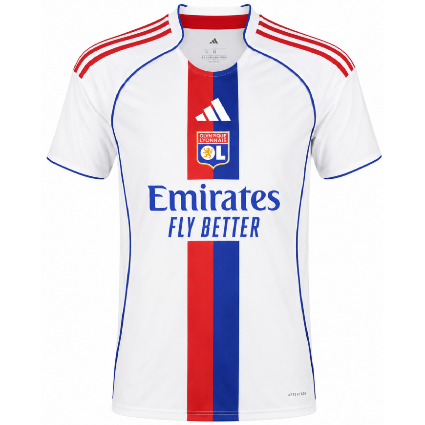 adidas - 2025-26 olympique lyonnais home shirt