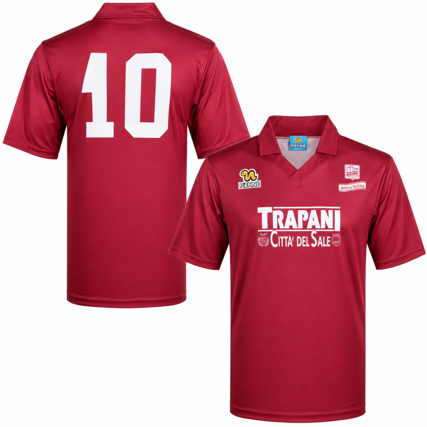 pienne - 1992-93 trapani home reissue shirt n. 10