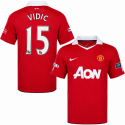 nike - 2010-11 manchester united home shirt vidic 15