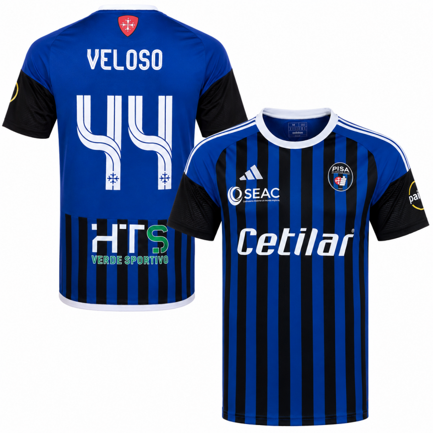 ADIDAS 2023-24 PISA MATCH WORN ISSUED SHIRT M.VELOSO 44 - MEDIUM