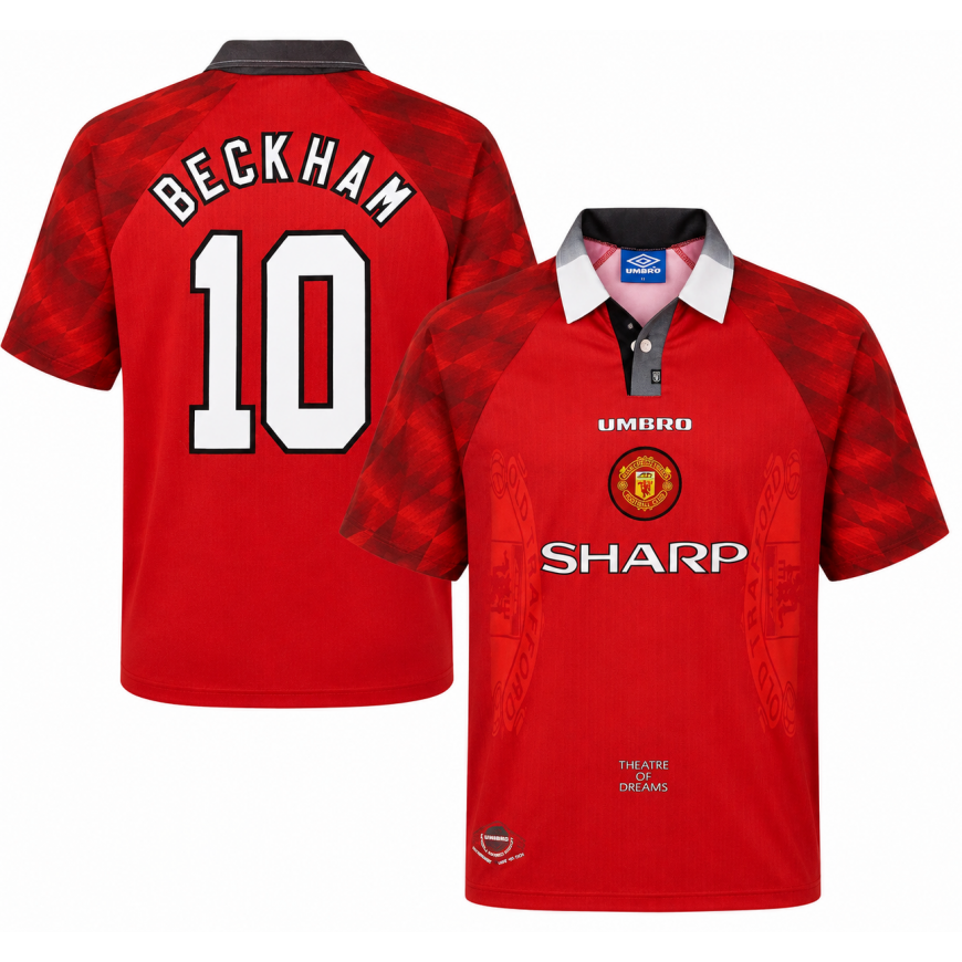 umbro - 1996-98 Manchester United Home Shirt Beckham 10