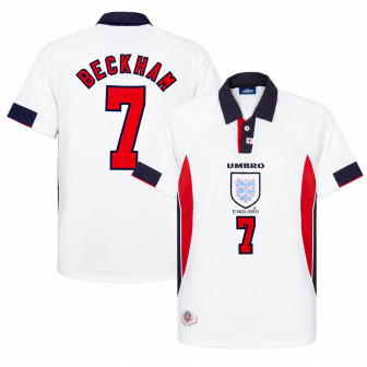 umbro - 1997-99 england home shirt beckham 7