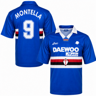 asics 1995-96 sampdoria home shirt montella 9