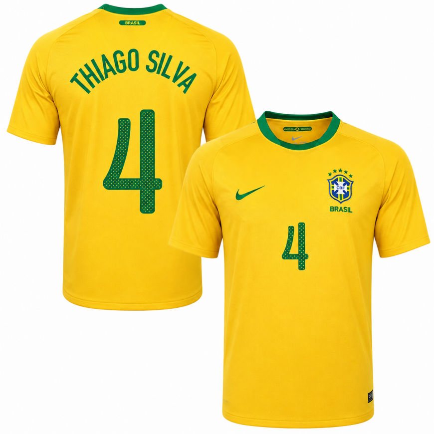 nike - 2010-11 brasil home shirt thiago silva 4