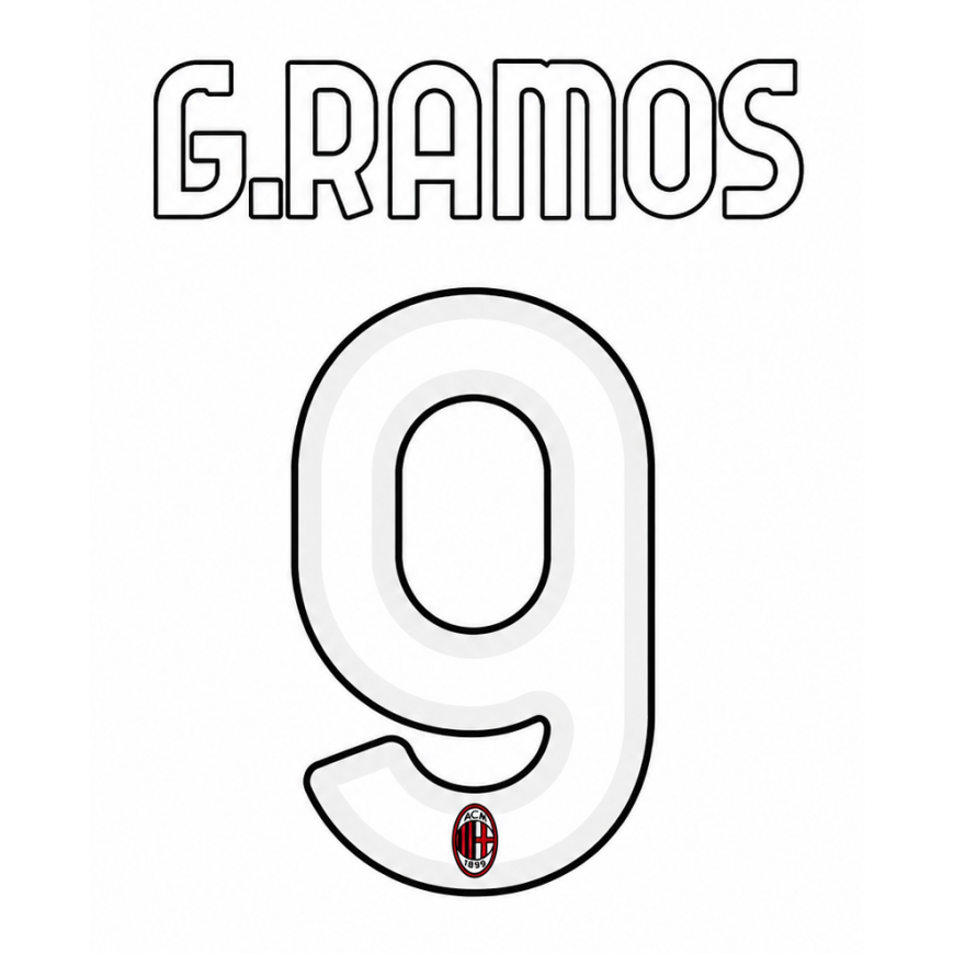stilscreen - 2026-27 milan home nameset g. ramos 9