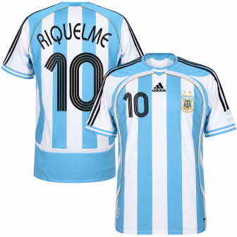 adidas - 2006-07 argentina home reissue shirt riquelme 10