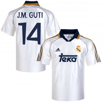 adidas - 1999-00 real madrid home reissue shirt j.m.guti 14