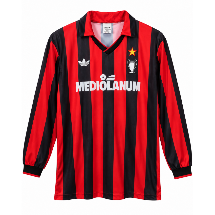 adidas - 1990-91 ac milan home l/s shirt